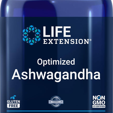 Life Extension Optimized Ashwagandha, 150 Veg Caps - Non-GMO, Gluten Free, Vegetarian Capsules