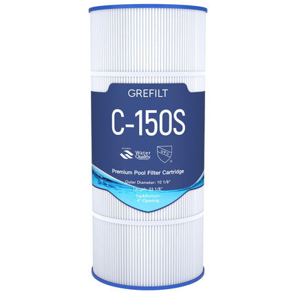 Grefilt C150S Pool Filter Cartridge, Compatible with Hayward CX150XRE, Hayward SwimClear C150S, Replaces Pleatco PA150S, Ultral-D4, 150 sq.ft