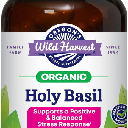 Oregon's Wild Harvest Organic Holy Basil Herbal Supplement, 60 Count