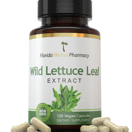 Florida Herbal Pharmacy, Wild Lettuce Leaf Extract Supplement Capsules 10:1 (120 Capsules), 1000 mg Serving