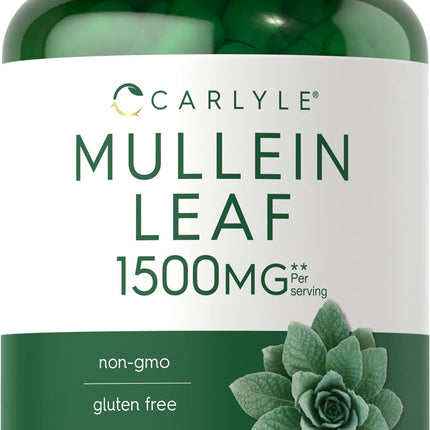 Carlyle Mullein Leaf Extract | 200 Capsules | Verbascum Thapsus | Non-GMO, Gluten Free Supplement