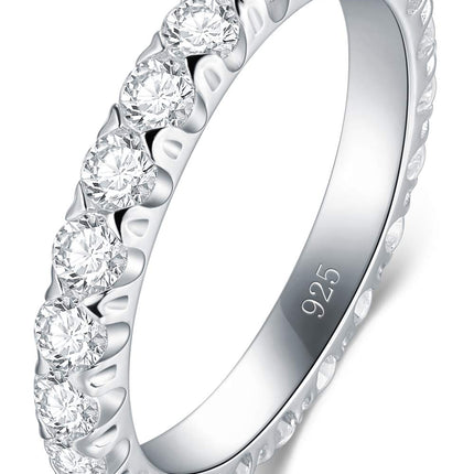BORUO Eternity Ring, Sterling Silver Band for Oura Ring, 3mm Size 7.5