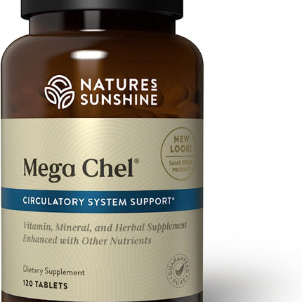 Nature's Sunshine Mega-Chel, 120 Tablets, Complete Vitamin with Powerful Antioxidants, Herbs, Vitamins, Minerals, and Amino Acids That Support The Circulatory System