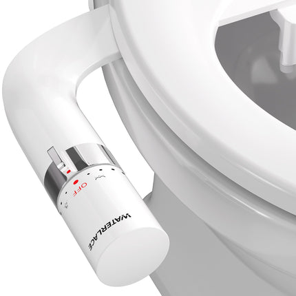WATERLACE Bidet Attachment for Toilet Seat Sprayer - Non Electric Dual Nozzle with Cold Water - Self Cleaning Toilets Bathroom Spray for Butt Wash - Easy Slim Adjustable Pressure Control Rv Bidets