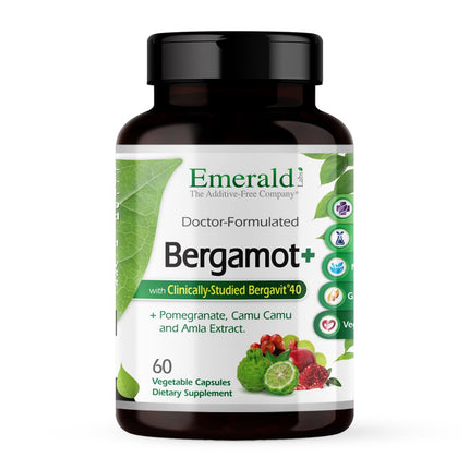 EMERALD LABS Bergamot+ - Supports Metabolism & Heart Health with Bergamot, Pomegranate, Amla & Camu Camu - Gluten-Free & Vegan - 60 Vegetable Capsules (30 Servings)