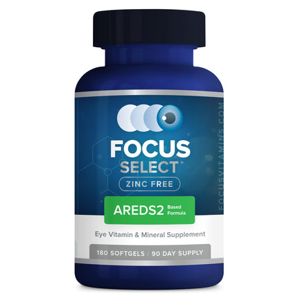 Focus Vitamins | Focus Select Zinc Free Formula | 180 Softgel Capsules | AREDS2 Based Formula | Eye Vitamin & Supplement | Easy to Swallow Pill