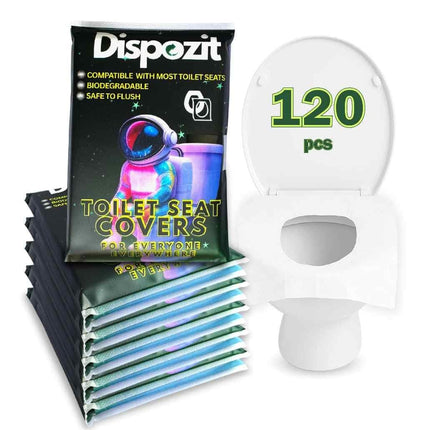 XL 10 Pcs disposable flushable toilet seat covers 100% Biodegradable for Travel Public Toilets for Adults and Toddlers & Kids | Compact Universal Toilet seat Cover | DISPOZIT