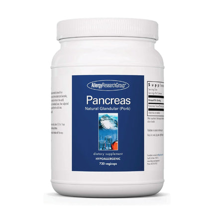 Allergy Research Group ARG Pancreas Natural Glandular - Supports Healthy Pancreas, Immune & Digestive Activity - 425 mg per Serving - Freeze Dried Tissue from Pork - 720 Servings - 720 Capsules