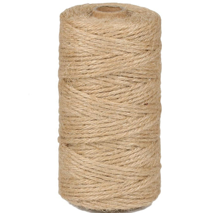 PerkHomy Jute Twine String 3mm 328Ft Natural Thin Ribbon for Craft, Gardening, Wedding Decoration & Packing (328FT * 3mm)