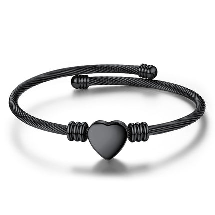 GoldChic JEWELRY Black Heart Bracelets for Women, Dainty Charm Bracelet