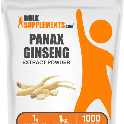 BulkSupplements.com Ginseng Root Extract Powder - Panax Ginseng Supplement, Herbal Supplement - Vegan & Gluten Free, 1g per Serving, 1kg (Pack of 5) (11 lbs)