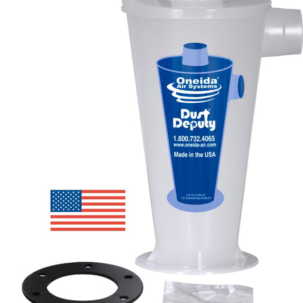 Oneida Air Systems Dust Deputy DIY Anti-Static Retrofit Cyclone Separator for Wet/Dry Shop Vacuums (DD DIY)