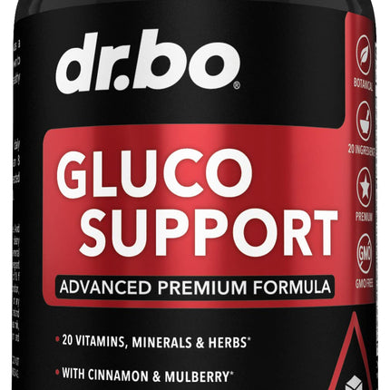 Gluco Support Supplement Capsules - Boost Metabolism Supplements, Vitamin Herbal Formula Pill - Ultra Balance Optimizer Vitamins, Chromium, Cinnamon, Bitter Melon Leaf, Gymnema, Vanadium - 60 Pills
