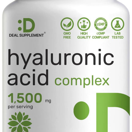 DEAL SUPPLEMENT Hyaluronic Acid Complex 1,500mg – 240 Capsules, with MSM & Vitamin C