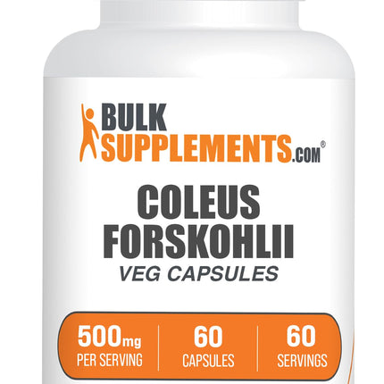 BulkSupplements.com Coleus Forskohlii Extract Capsules - Forskolin Supplement, Forskolin Capsules - Herbal Supplement, Gluten Free, 1 Capsule per Serving, 60 Capsules (Pack of 1)