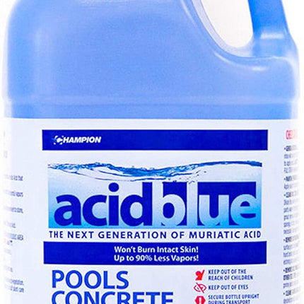 CPDI Acid Blue Muriatic Acid Swimming Pool pH Reducer Balancer and Concrete Cleaner | Buffered, Low-Fume - 1 Gallon