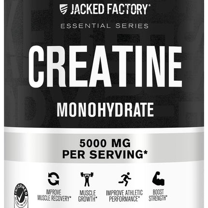 Jacked Factory Creatine Monohydrate Powder 425g - 5g Daily Creatine Supplement for Men and Women, Vegan-Friendly, Third-Party Tested - 85 Servings, Peach Mango