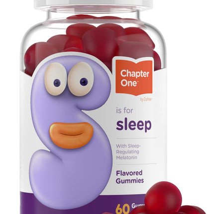 Zahler Chapter One Sleep Gummies - 2.5 mg Melatonin Gummies to Support Restful Sleep - Dietary Supplement for Kids' Bedtime Routine - Kosher, Gluten-Free & Dairy-Free - 60 Count