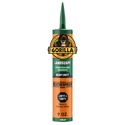 Gorilla Landscape Construction Adhesive, Heavy Duty, 9 fl. oz. Cartridge