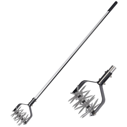 BARAYSTUS Rotary Cultivator Garden Tool, Adjustable Hand Tiller, Long Handle Cultivator for Aerating, Planting and Mixing Soil or Reseeding Grass