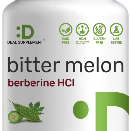 Bitter Melon with Berberine Supplement 15,000mg Per Serving, 300 Capsules | 15:1 Wild Bitter Melon Fruit Extract & Berberine HCL | Third Party Tested | Plant Based, Non-GMO