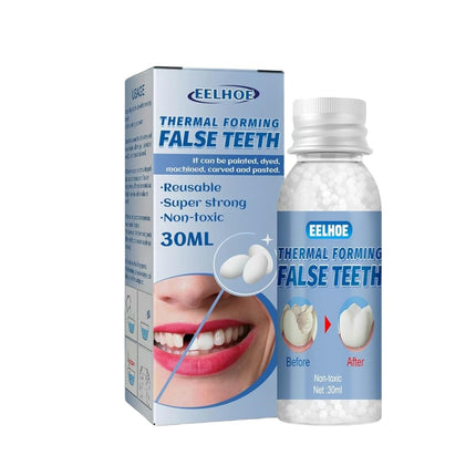 Dental restoration kit, temporary tooth replacement kit, mouldable dentures for instant and confident smiles, with tools, denture fillers, suitable for Halloween horror themed party makeup