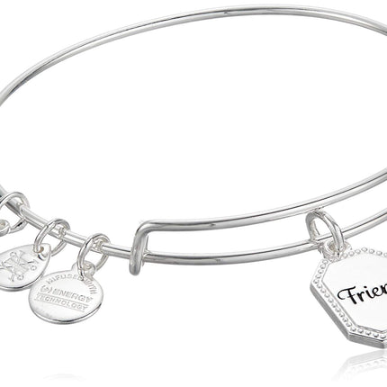 Alex and Ani Because I Love You Friend Expandable Wire Bangle for Women, United by Soul, Let The Good Times Roll Charm
