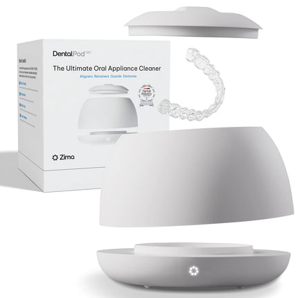 Zima Dental Pod PRO: New Ultrasonic Retainer Cleaner Machine. Market-Leading, Best Aligner Cleaner, Nightguard Cleaner, Mouthguard Cleaner, Denture Cleaner, Ultrasonic Cleaner for Oral Dental Care