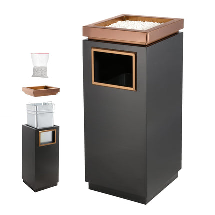 WICHEMI Commercial Outdoor 7 Gallon Trash Can with Lid Stainless Steel