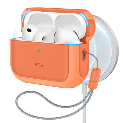 ESR for AirPods Pro 3 Case, Compatible with AirPods Pro 3rd Generation Case (2025), Compatible with MagSafe, Full Drop Protection Cover with Lanyard,Orange