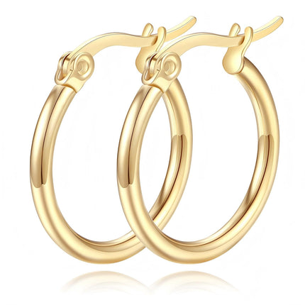 14K Gold Hoop Earrings for Women Simple Design and Timeless Elegance Gold Earring Womens