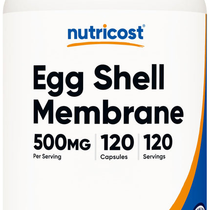 Nutricost Egg Shell Membrane, 500 MG Per Serving, 120 Capsules - GMO Free, Gluten Free