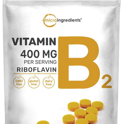 Micro Ingredients Riboflavin Vitamin B2, 400mg Per Serving, 240 Mini Tablets | Essential Vitamin B Supplement | B Vitamins for Energy Production | Easy to Swallow, Non-GMO