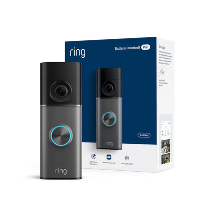 Ring Battery Doorbell 4K Pro (newest model), Retinal 4K with wide-angle video, up to 10x Enhanced Zoom, Night Vision, and Quick Release Ultra Battery Pack, Deep Silver