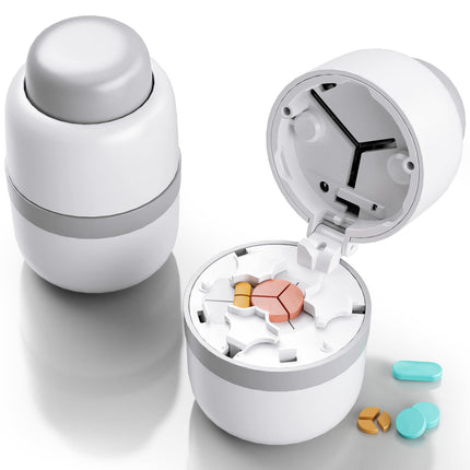 Pill Cutter - Pill Splitter for Small Pills with Stainless Steel Blade in one Third/Fourth, Suitable for Cuting Vitamins, Tablets (1-3 Grey New)