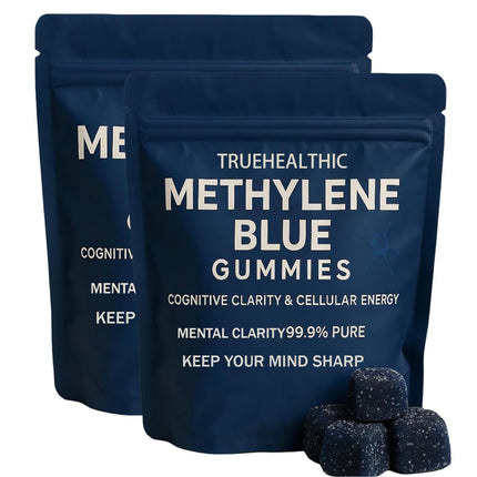 TRUEHEALTHIC Methylene Blue Gummies, 5mg of Methylene Blue Per Gummy for Sustained Energy, Mental Clarity, Lifted Mood, Sharper Focus, 99.9% Pure, 30 Gummies Per Bag (2)