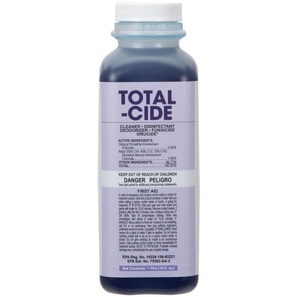 ForPro Total-Cide Disinfectant Solution, 2X Concentrated Formula, Hospital Grade Sanitizer & All Purpose Cleaner, 16 Fl Oz