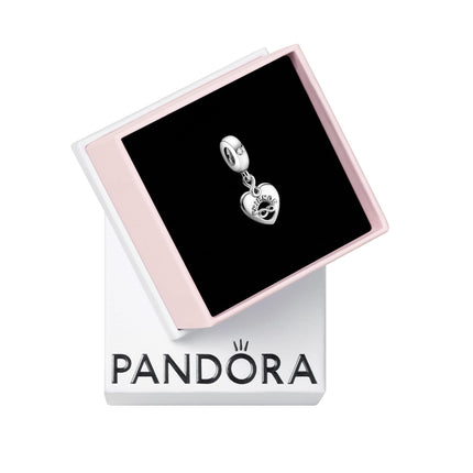 PANDORA Friends Forever Heart Dangle Charm - Compatible Moments - Jewelry for Women - Gift for Her - Made with Sterling Silver & Cubic Zirconia - With Gift Box