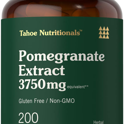 Tahoe Nutritionals Pomegranate Extract | 200 Capsules | Non-GMO, Gluten Free Supplement