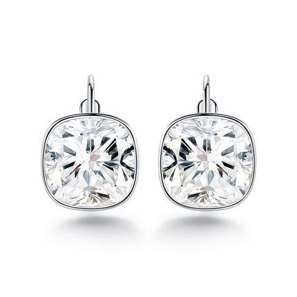 White Bella Drop Earrings Crystals 18K White Gold Plated Hypoallergenic Jewelry for Women
