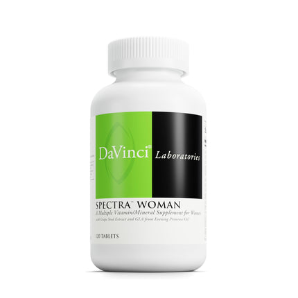 DaVinci Labs Spectra Woman - Dietary Supplement to Support Bone Health and Women's Needs - with Vitamins, Minerals, Calcium, Beta Carotene, L-Cysteine, Grape Seed Extract, and More - 120 Tablets