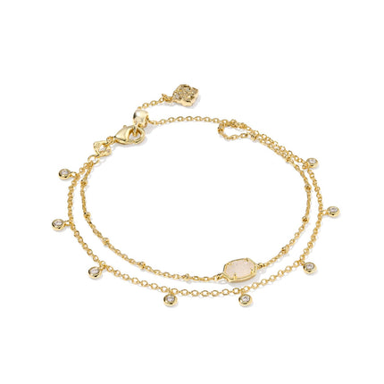 Kendra Scott Emilie Crystal Multi Strand Bracelet in Iridescent Drusy, 14k Gold Plated Brass, Fashion Jewelry for Women