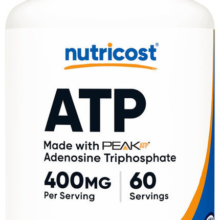Nutricost ATP Supplement (400mg) 60 Capsules - Made with Peak ATP, Adenosine Triphosphate, Vegan, GMO-Free, Gluten-Free