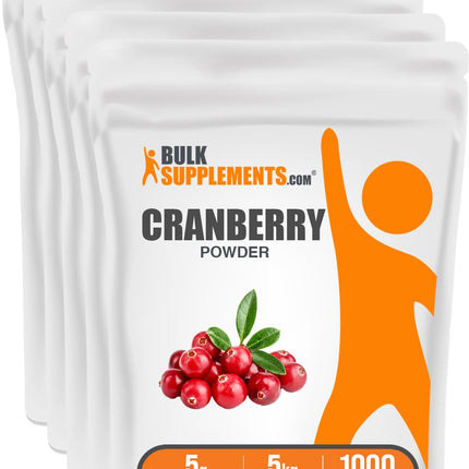 BulkSupplements.com Cranberry Powder - Cranberry Supplements for Women & Men, Dried Cranberries Unsweetened - Gluten Free & Sugar Free, 5g per Serving, 1kg (2.2 Pound) (Pack of 1)