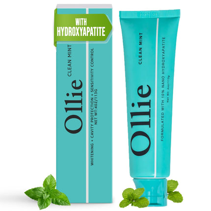 Ollie10% Nano-Hydroxyapatite Remineralizing Strawberry Toothpaste for Sensitive Teeth & Whitening, 4oz (Pack of 1)