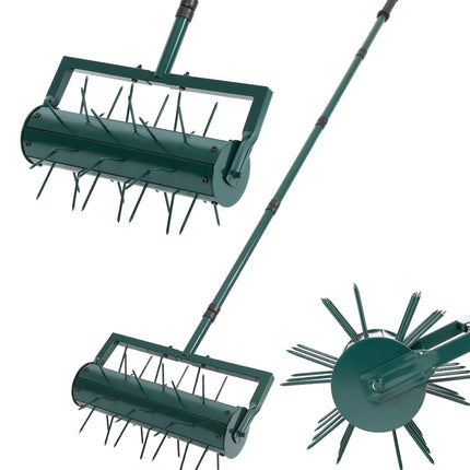 Rolling Lawn Aerator Tool with 39 Spike for Outdoor Lawn Yard Soil Garden
