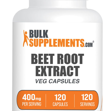 BulkSupplements.com Beet Root Extract Capsules - Superfood Supplement, Beet Root Supplement - Vegan & Gluten Free, 1 Capsule per Serving (400mg), 120 Count (Pack of 1)