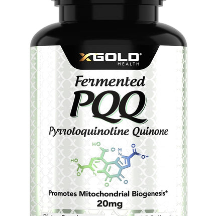 Fermented PQQ 20mg Supplement – Pyrroloquinoline Quinone for Mitochondrial Support, Cellular Energy Production, Brain Health, Memory, Focus & Healthy Aging, Vegan Non-GMO, 120 Capsules