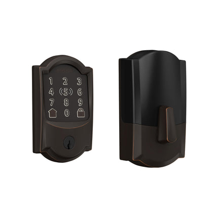 Schlage Encode Plus Smart Wi-Fi Lock for Front Door, Keyless Entry Deadbolt, Unlock with Apple Watch, Built-in WiFi and App Control, Easy Install, Alexa & Apple HomeKit Compatible, Aged Bronze