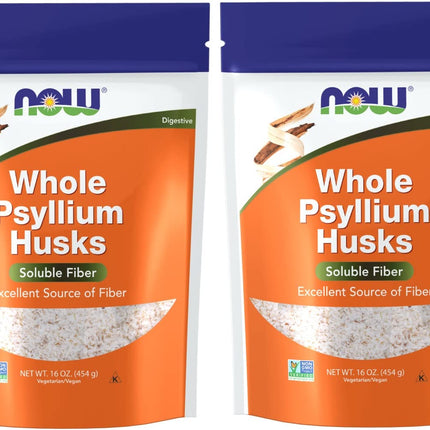 NOW Foods Psyllium Husks Whole, 16 Oz (Pack of 2)
